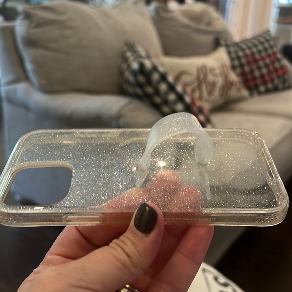 Clear glitter loopy iPhone 12 case